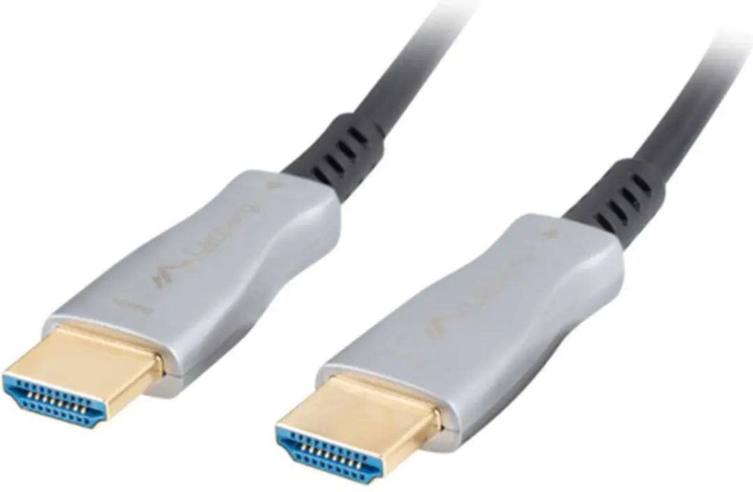 Lanberg CA-HDMI-20FB-0100-BK HDMI kabel 10 m HDMI Type A (Standaard) Zwart, Zilv