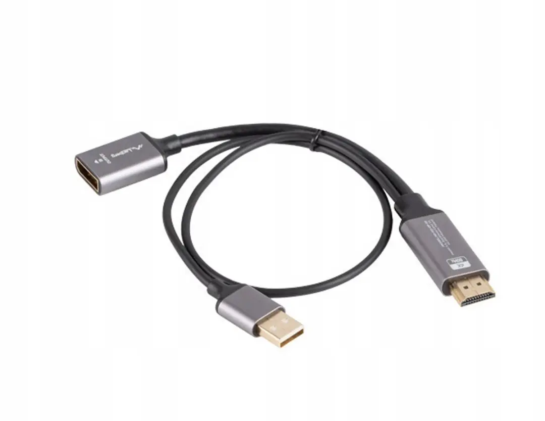 Lanberg HDMI naar DisplayPort Adapterkabel 4K 60Hz 20cm Zilver
