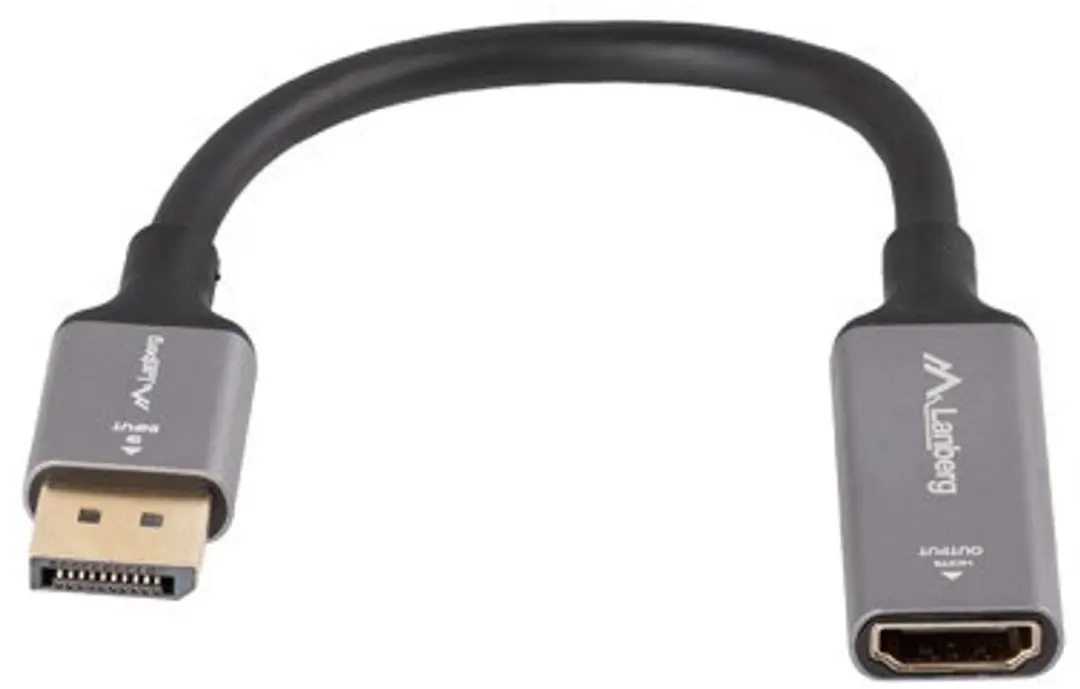Lanberg DisplayPort-HDMI-adapter 8K - 20cm - Transparant - afbeelding 4 van 6