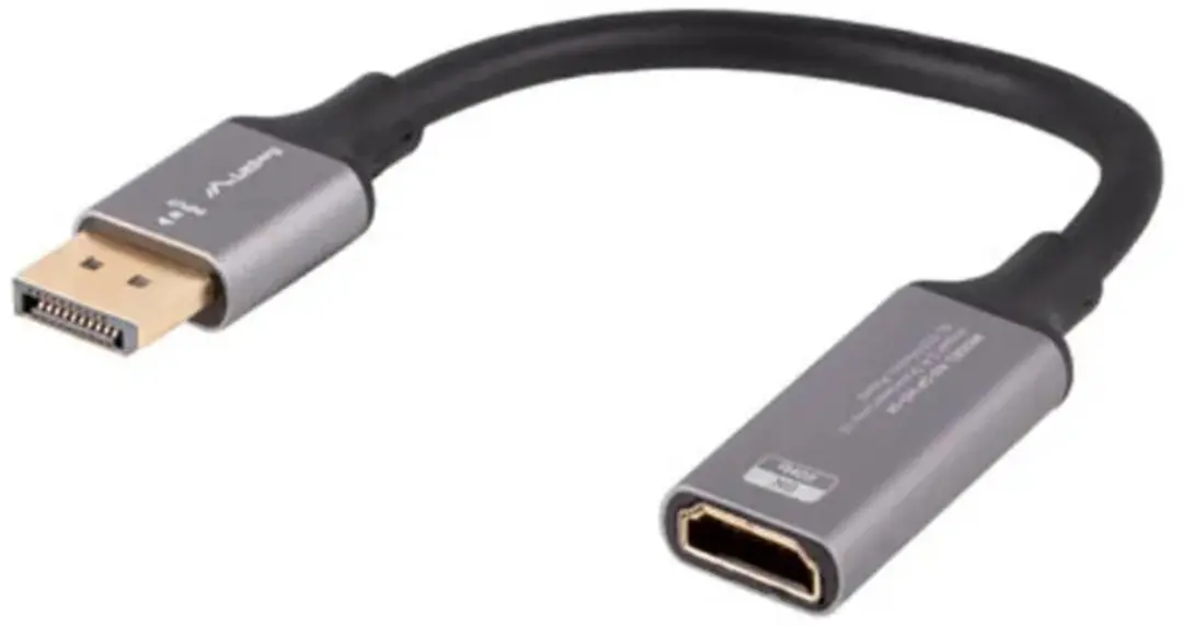 Lanberg DisplayPort-HDMI-adapter 8K - 20cm - Transparant - afbeelding 6 van 6