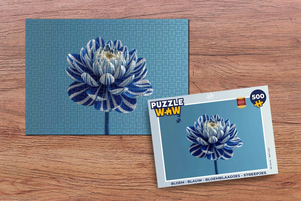 PuzzleWow Bloem Legpuzzel 500 Stuks - Bloemblaadjes/Streepjes