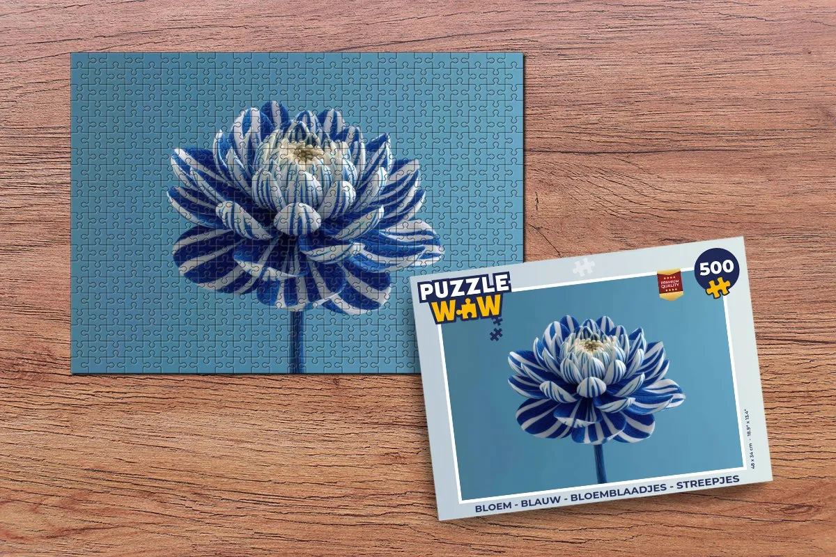 PuzzleWow Bloem Legpuzzel 500 Stuks - Bloemblaadjes/Streepjes