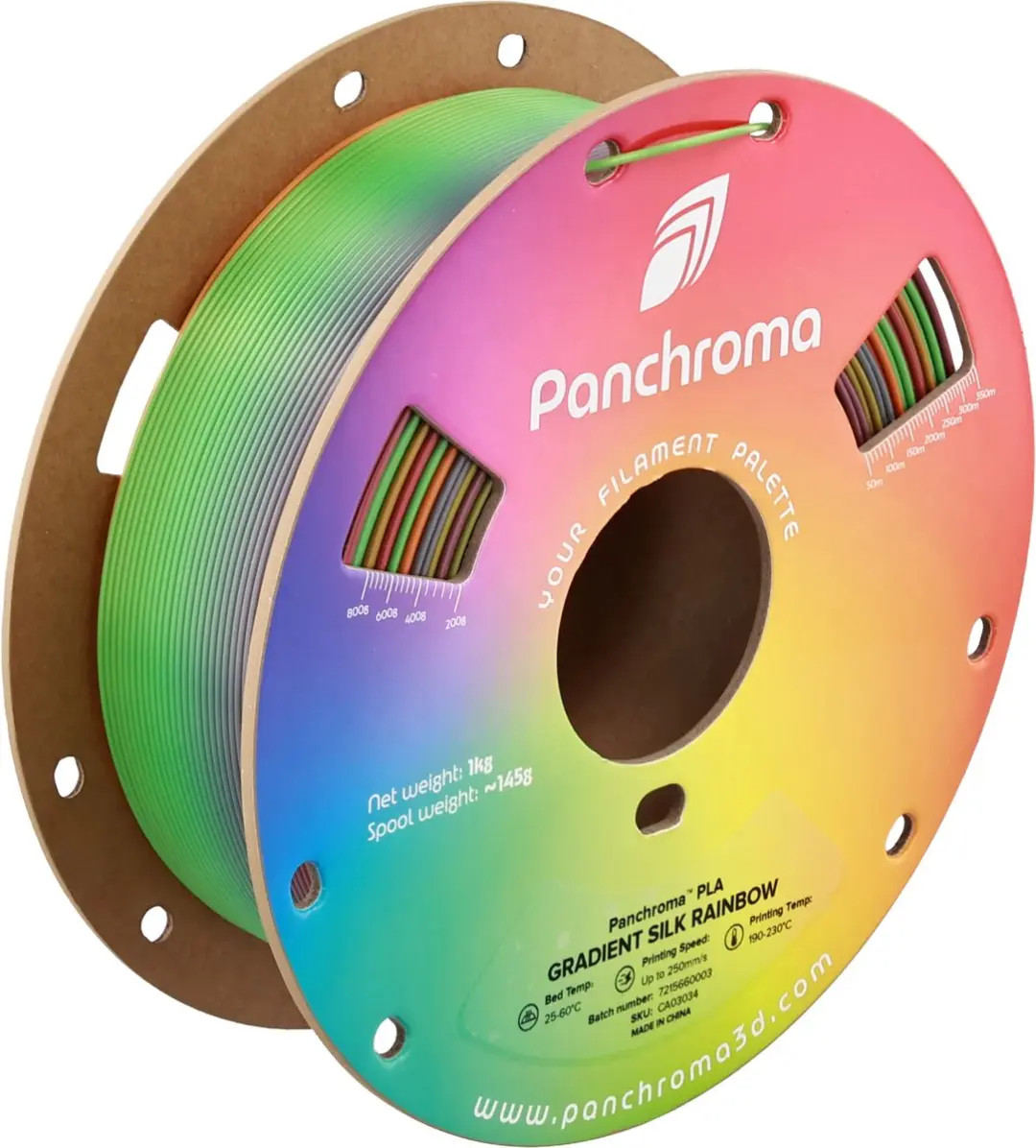 Polymaker PolyLite Panchroma Silk Gradient PLA 1kg 1,75mm Rainbow