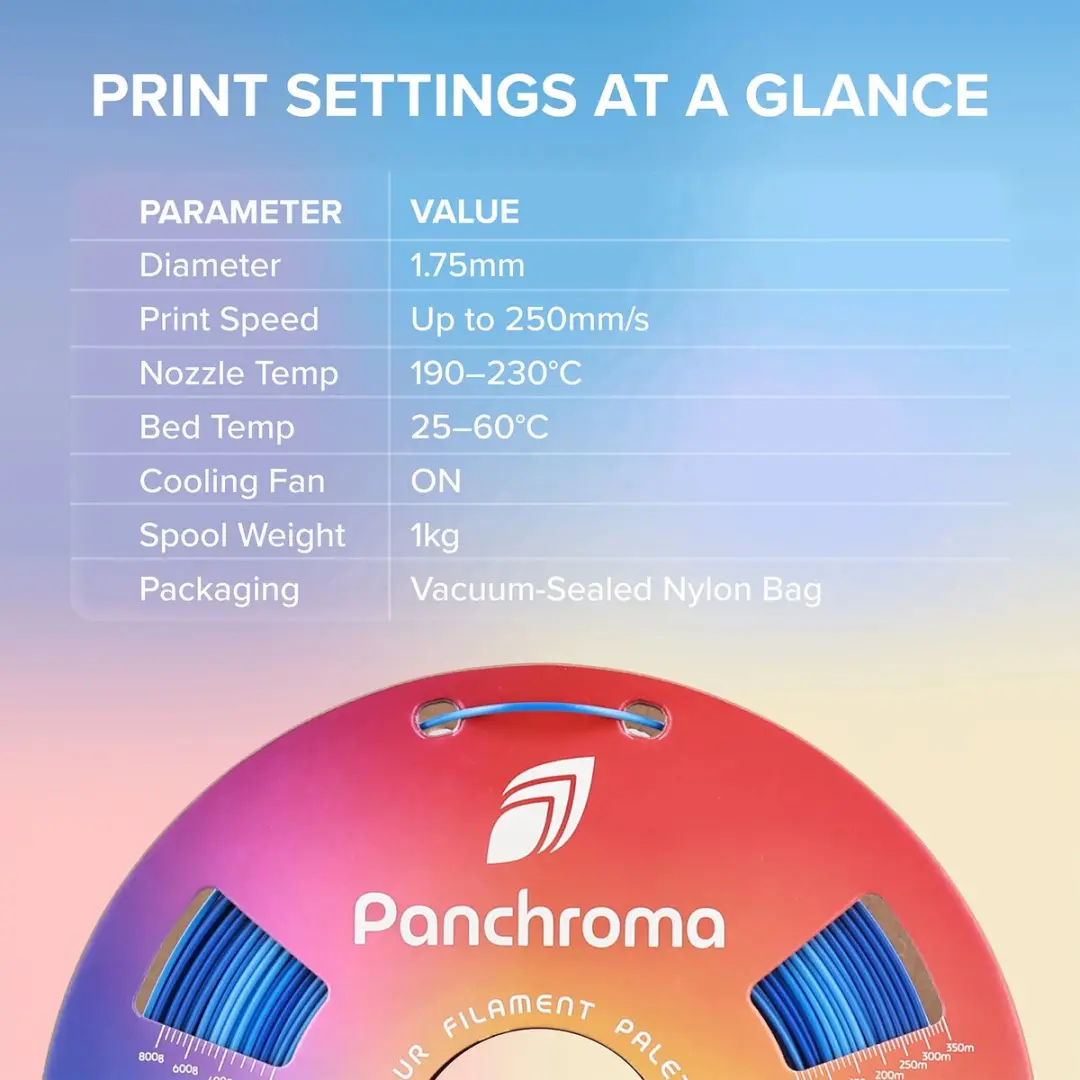 Polymaker PolyLite Panchroma Silk Gradient PLA 1,75mm - Water