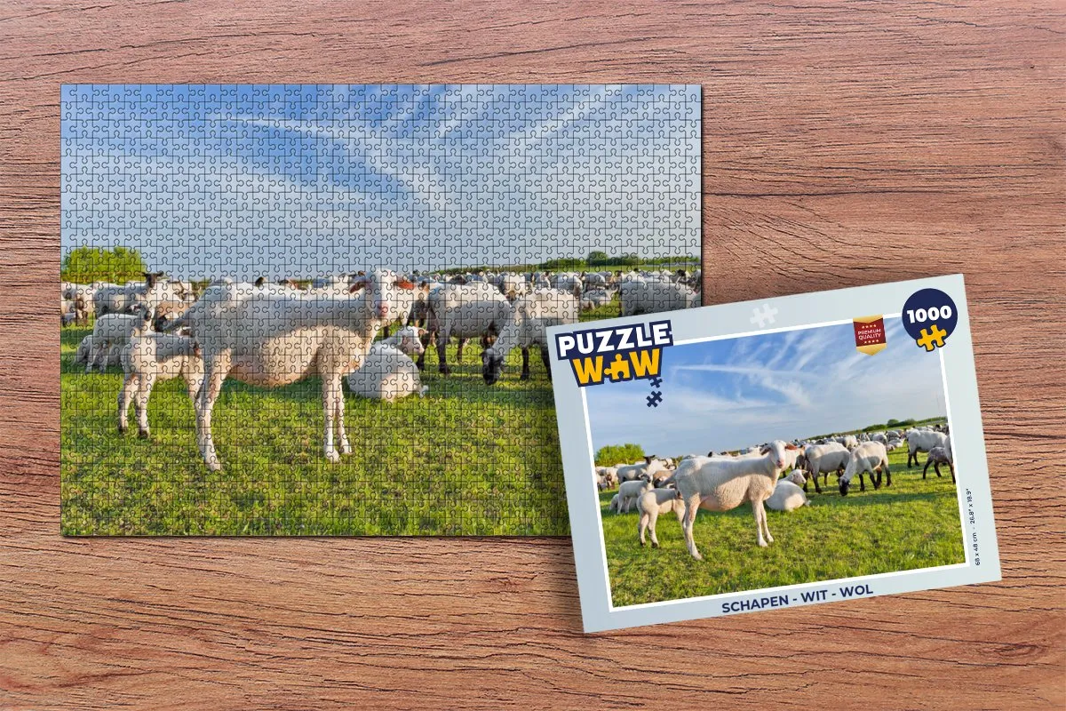 PuzzleWow Schapen Wol Legpuzzel 1000 Stuks - Multicolor