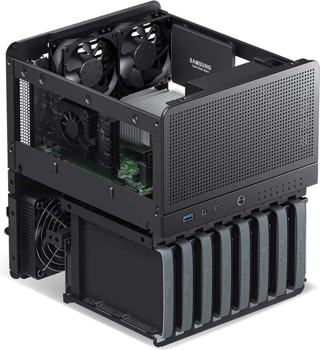 Jonsbo N3 Mini Tower Behuizing - 8x 3.5" 1x 2.5" - Zwart