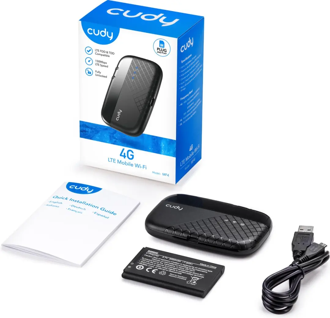 Cudy MF4 Mifi Router - 10 Gebruikers - Zwart