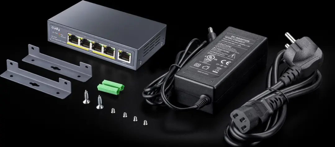 Cudy GS1005P 5-Poort Gigabit Netwerkswitch - PoE+ 60W - Grijs