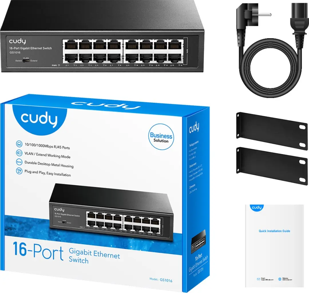 Cudy GS1016 16-Poort Gigabit Switch - Zwart