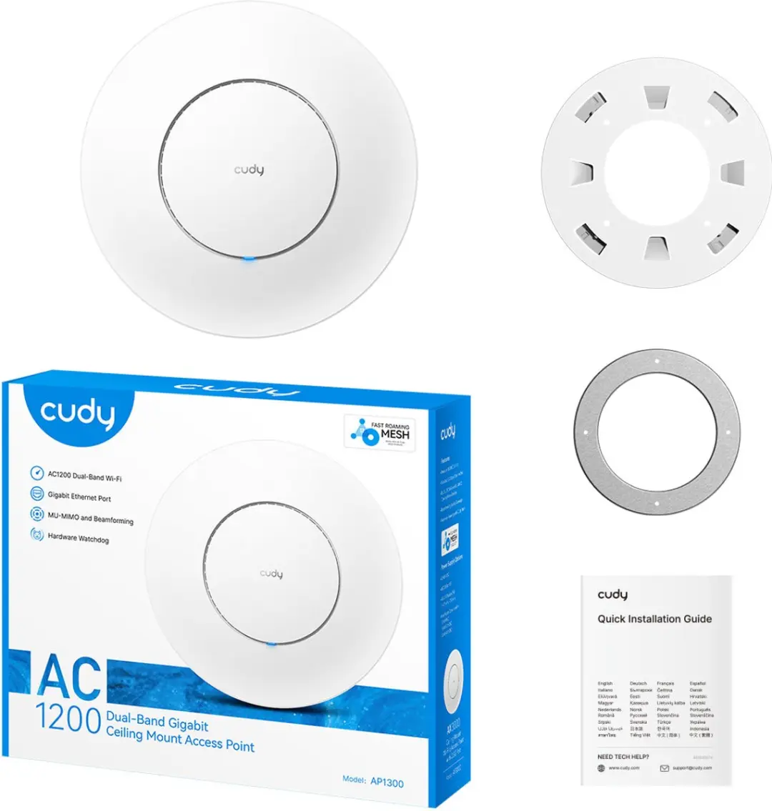 Cudy AC1200 AP1300 Access Point - Dual-Band 1200Mbps - Zwart