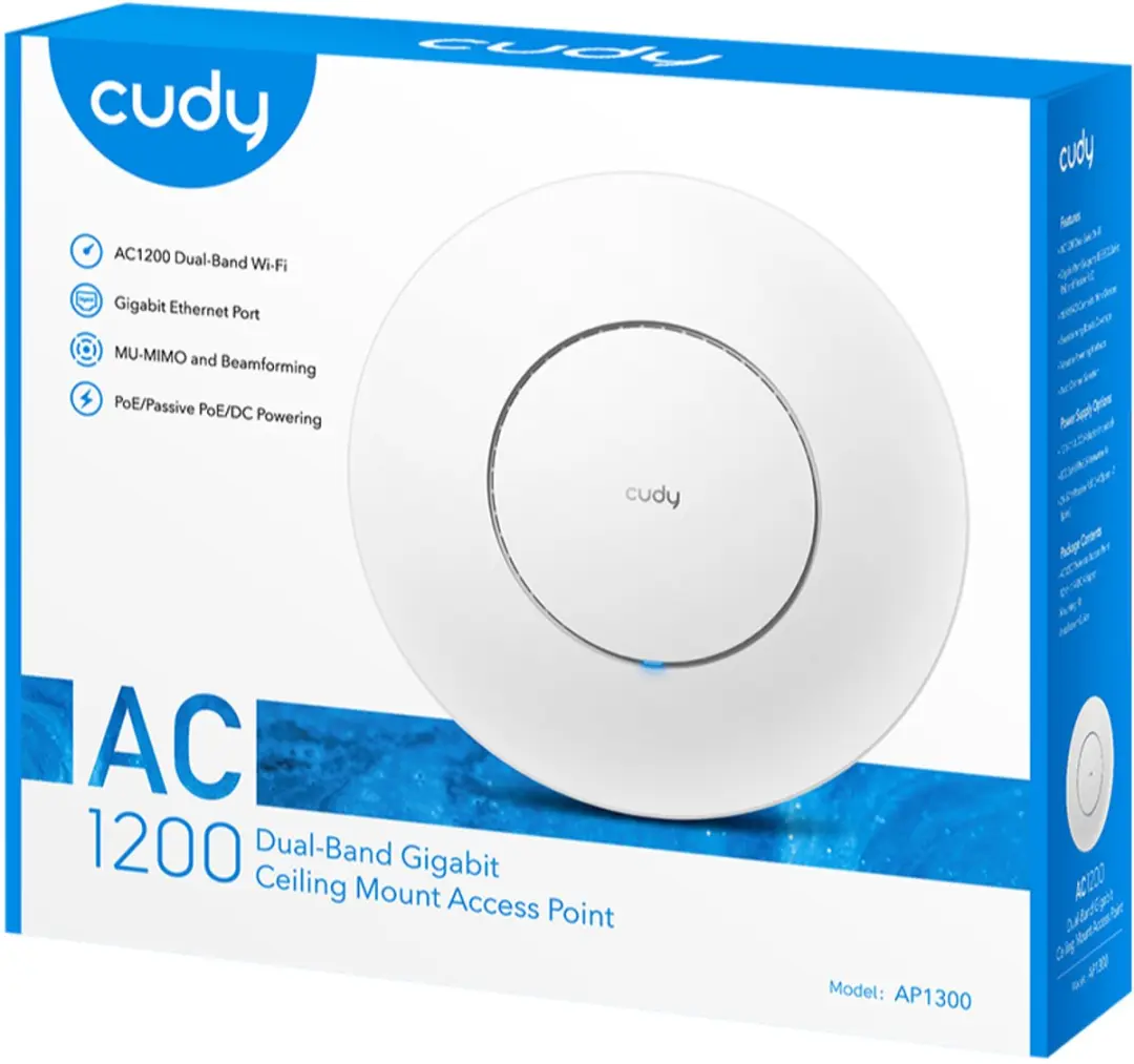 Cudy AC1200 AP1300 Access Point - Dual-Band 1200Mbps - Zwart
