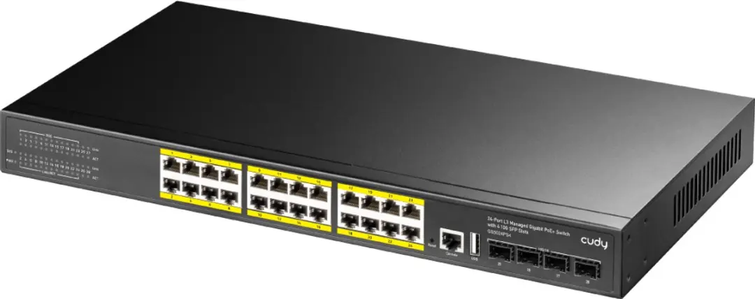 Cudy GS5024PS4 Managed Switch 24x Gigabit PoE+ - 4x 10G SFP+ - 400W - afbeelding 2 van 3