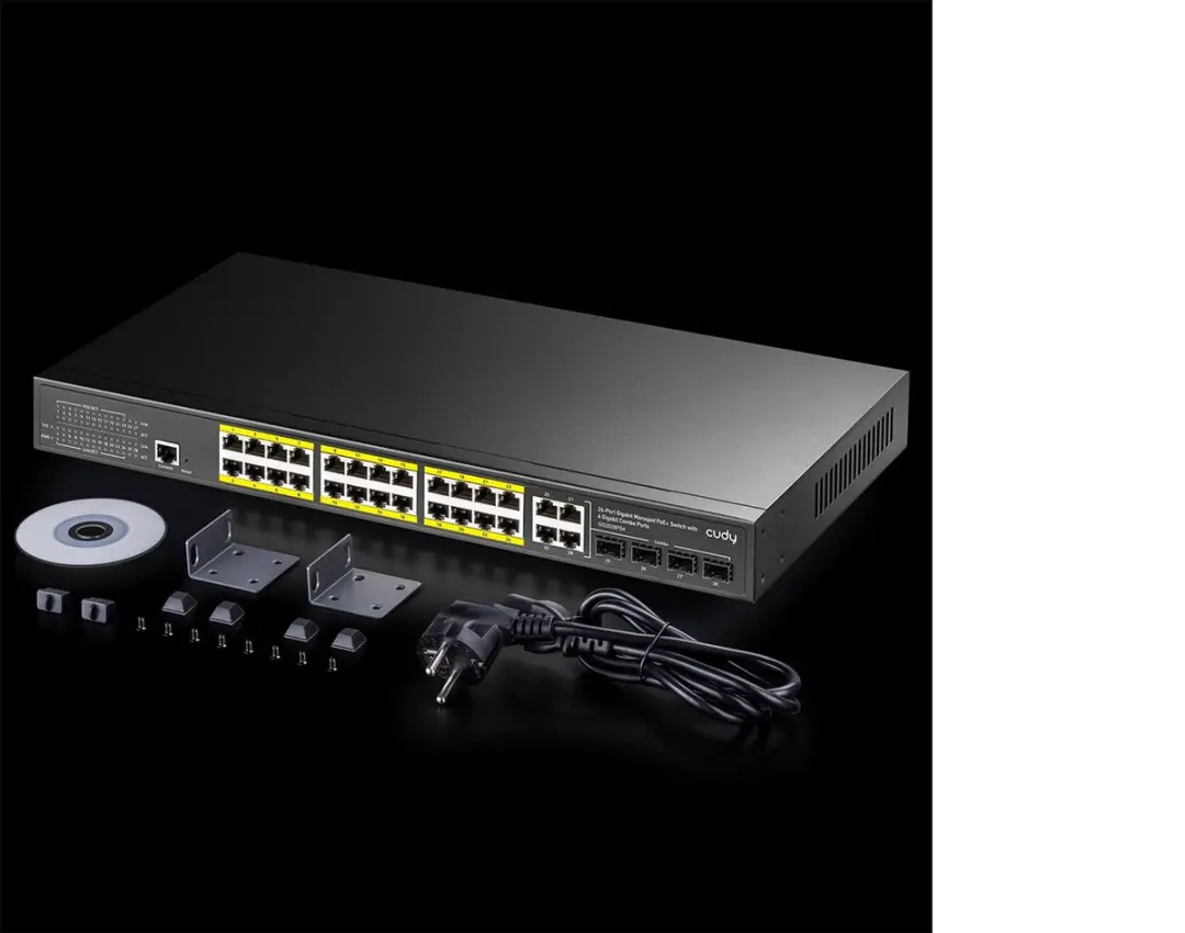 Cudy GS5024PS4 Managed Switch 24x Gigabit PoE+ - 4x 10G SFP+ - 400W - afbeelding 3 van 3