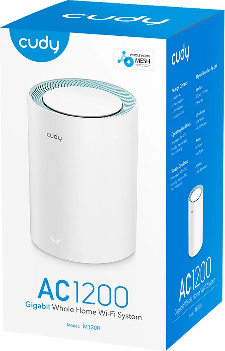 Cudy AC1200 Wi-Fi Repeater M1300 - 4x Ethernet - Wit