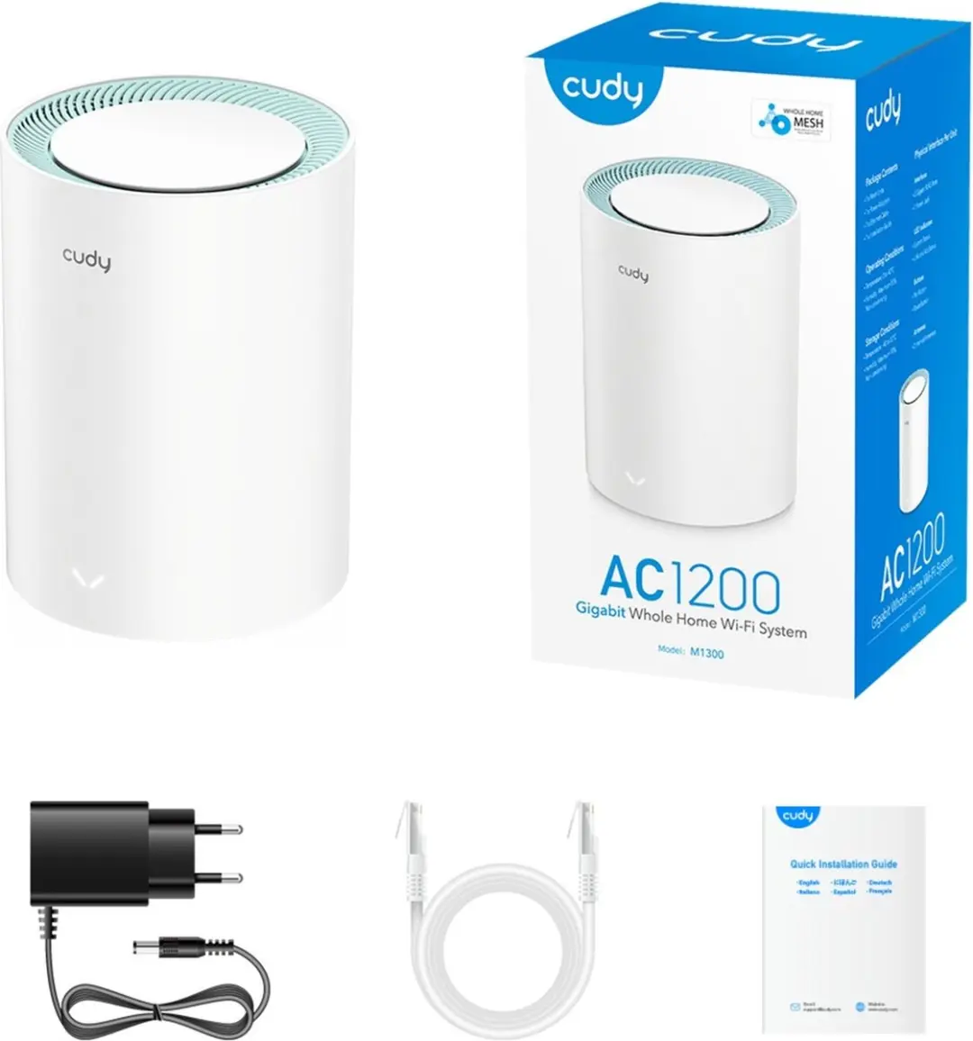 Cudy AC1200 Wi-Fi Repeater M1300 - 4x Ethernet - Wit