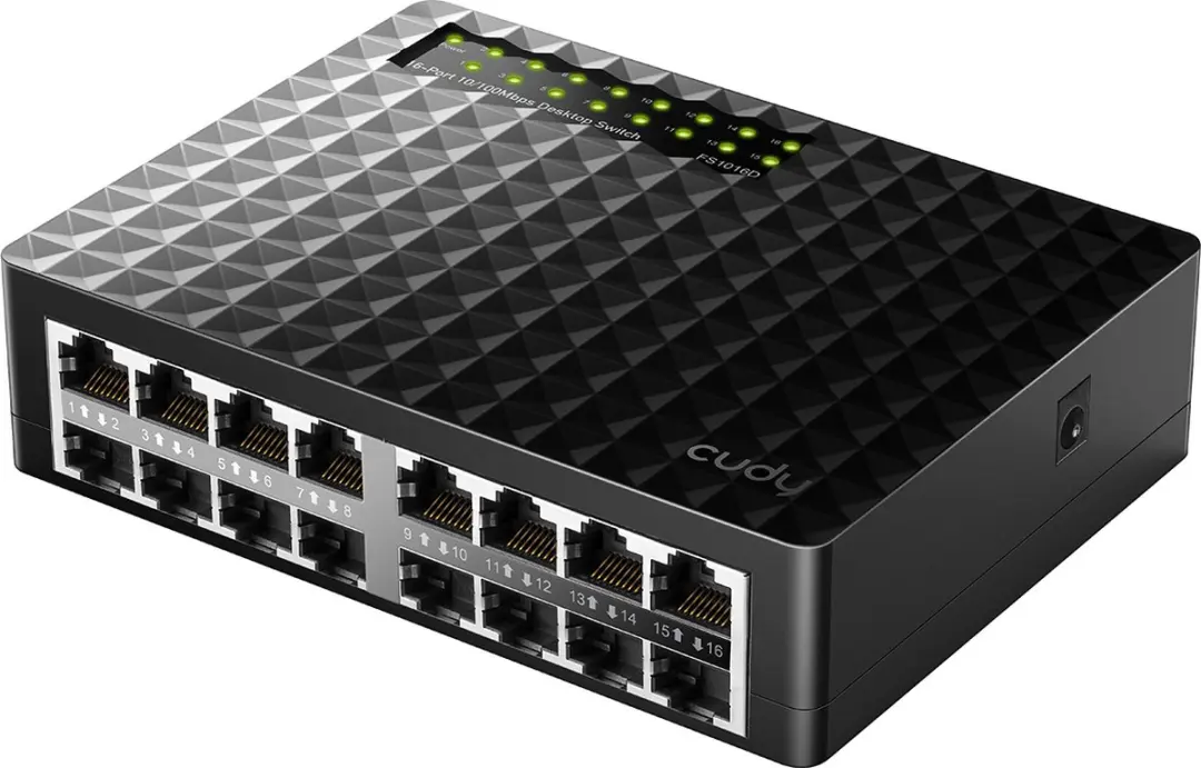 Cudy FS1016D Switch - 16 Poorten - 1.6 Gbps - Zwart - afbeelding 2 van 3