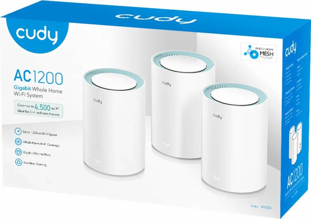 Cudy M1300 Mesh WiFi-systeem 3-pack - AC1200 - Wit