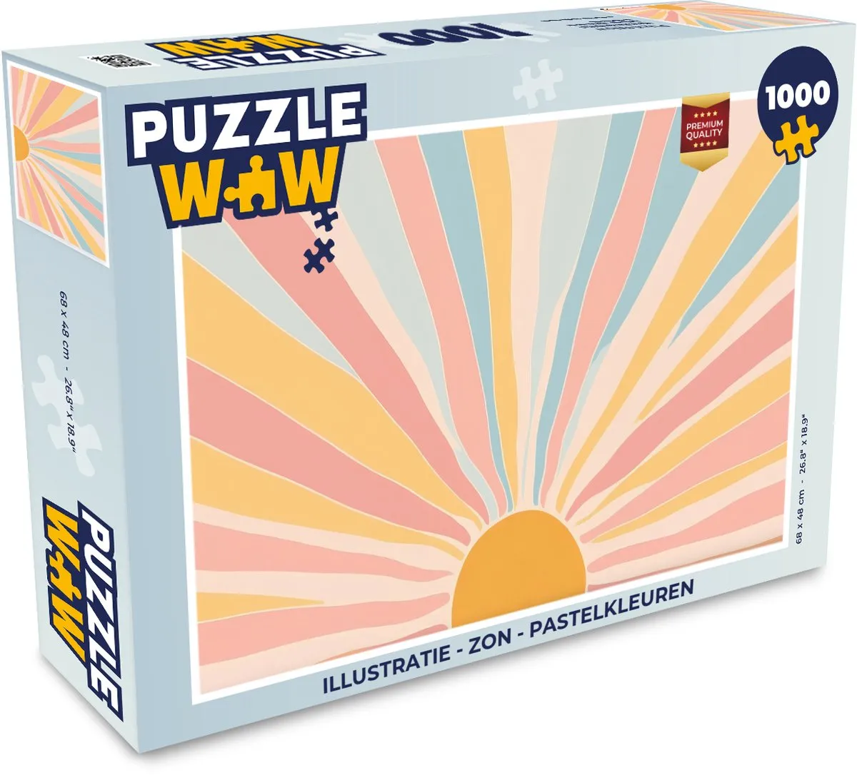 PuzzleWow Zon Pastelkleuren Legpuzzel 1000 Stukjes