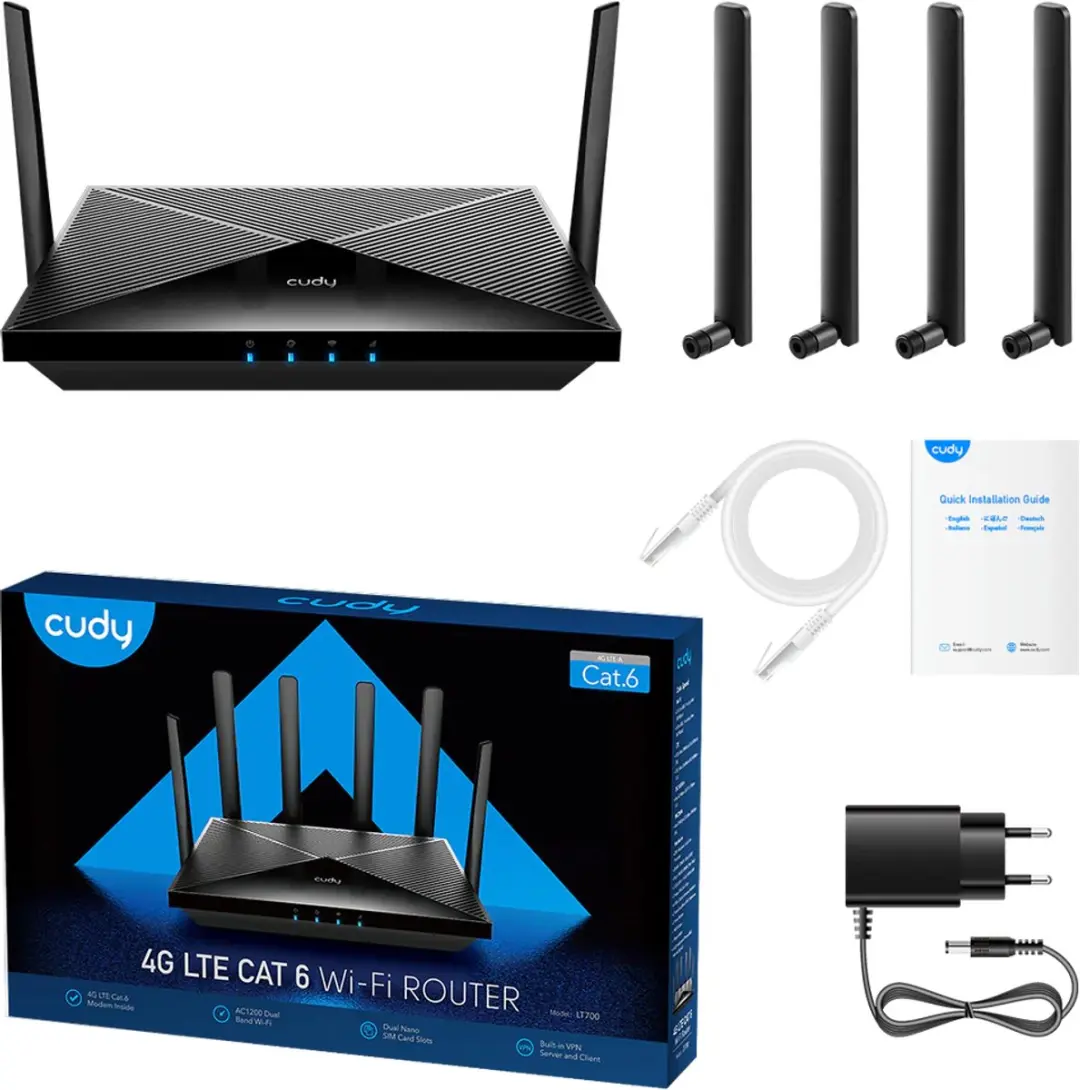 Cudy LT700 Outdoor Router 4G/5G WiFi 5 - 1x WAN 4x LAN - IP65 Wit