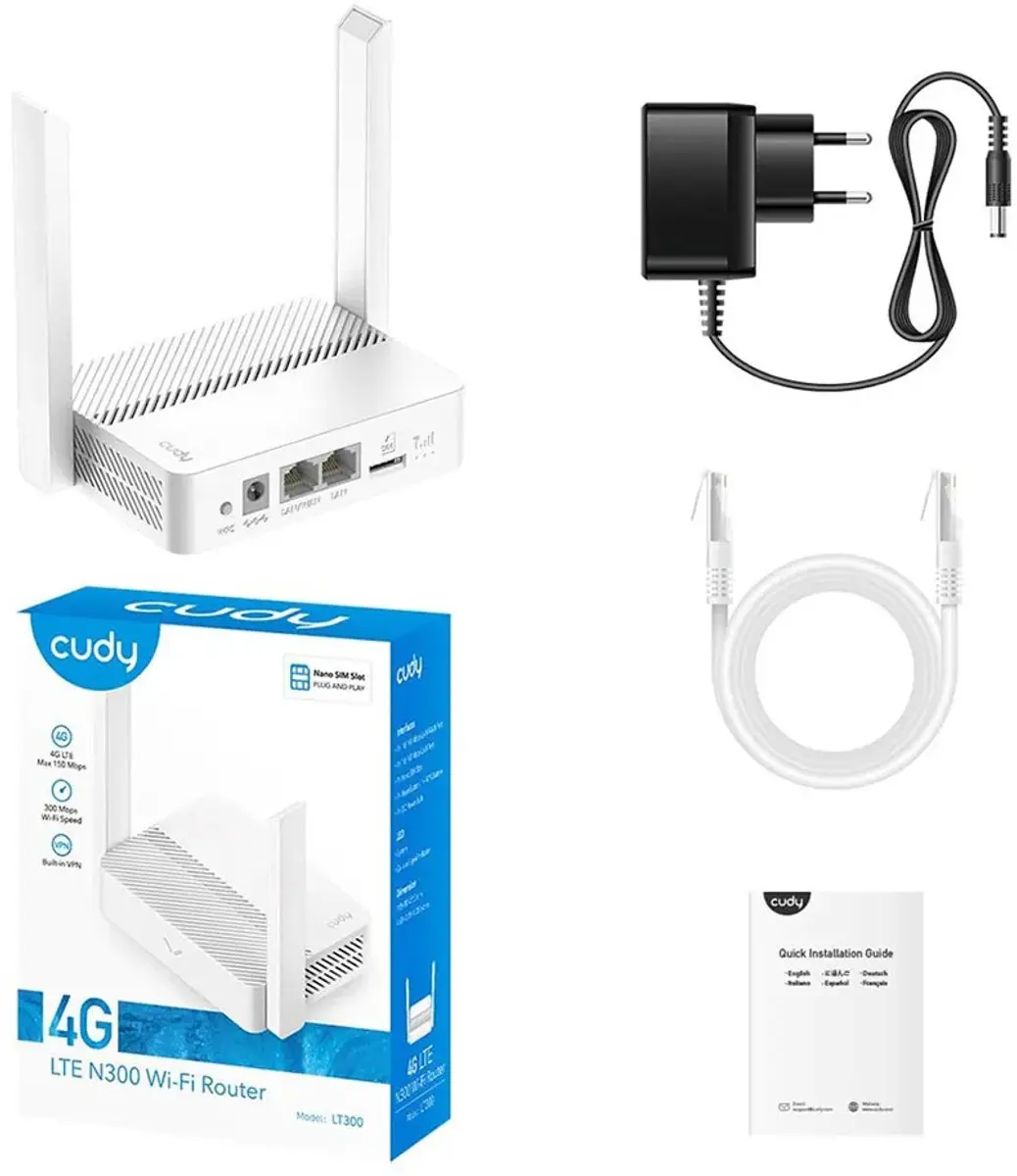 Cudy LT300 EU Portable Router - 4G - 2x Ethernet - Zwart