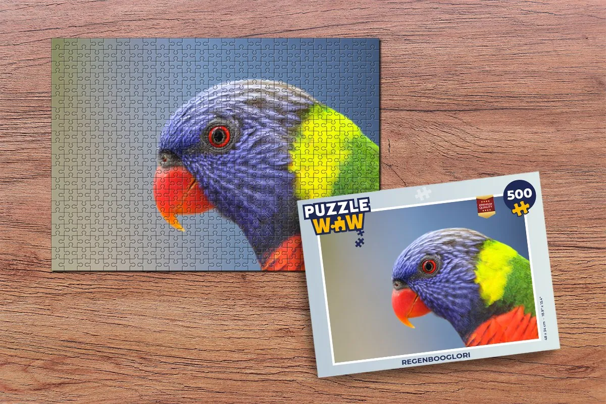 PuzzleWow Regenbooglori Legpuzzel 500 Stuks - Multicolor