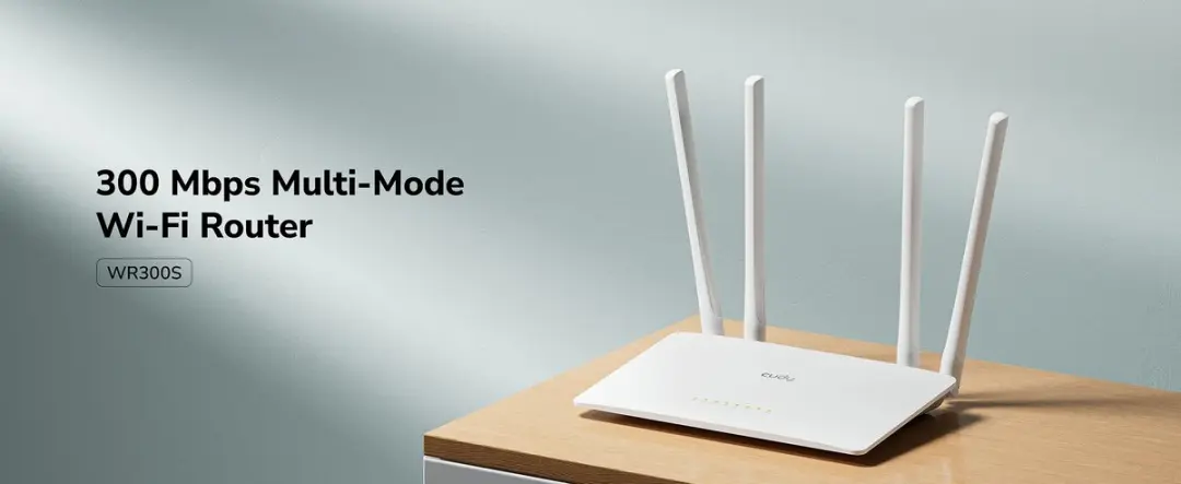 Cudy WR300S WiFi Router 300Mbps - 5x Ethernet - Wit