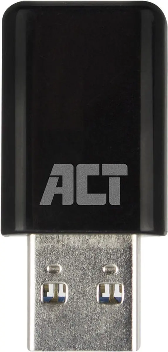 ACT AC4470 Mini WiFi Adapter USB Dual Band 1200 Mbps - Zwart - afbeelding 2 van 5