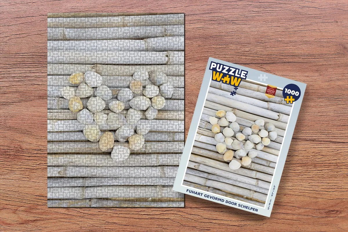 PuzzleWow Legpuzzel 1000 Stuks - Hartje Strand - Multicolor
