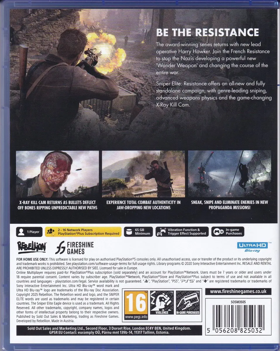 Plaion Sniper Elite Resistance PS5 - 2 Spelers Online - afbeelding 8 van 8