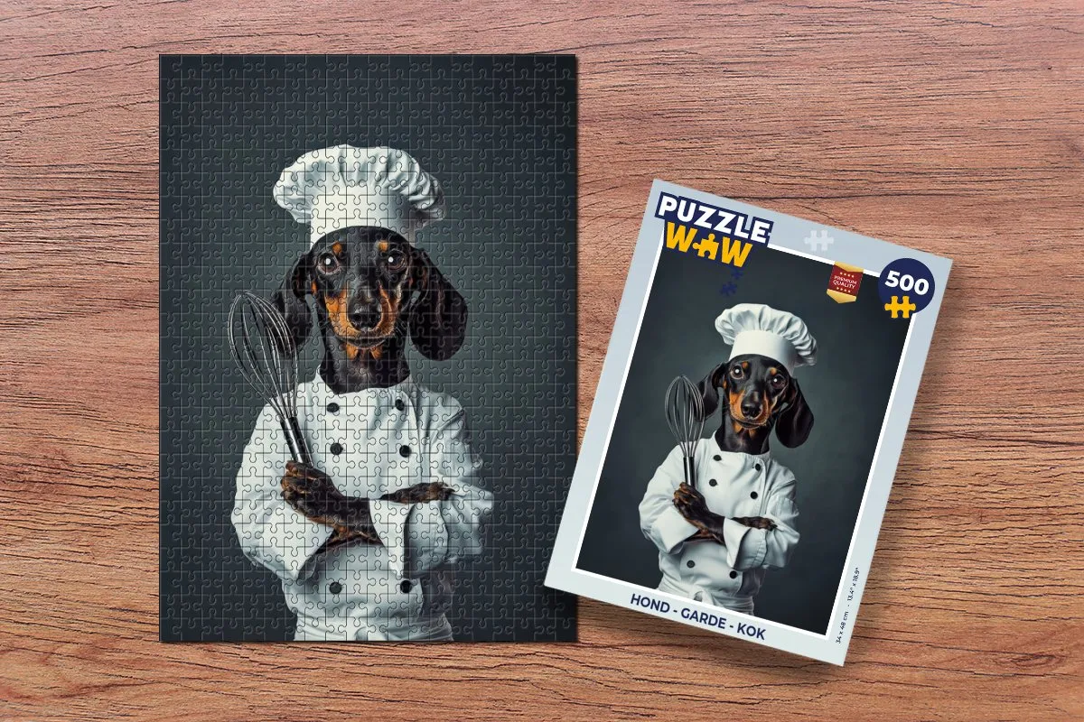 PuzzleWow Legpuzzel 500 Stuks - Hond Garde Kok