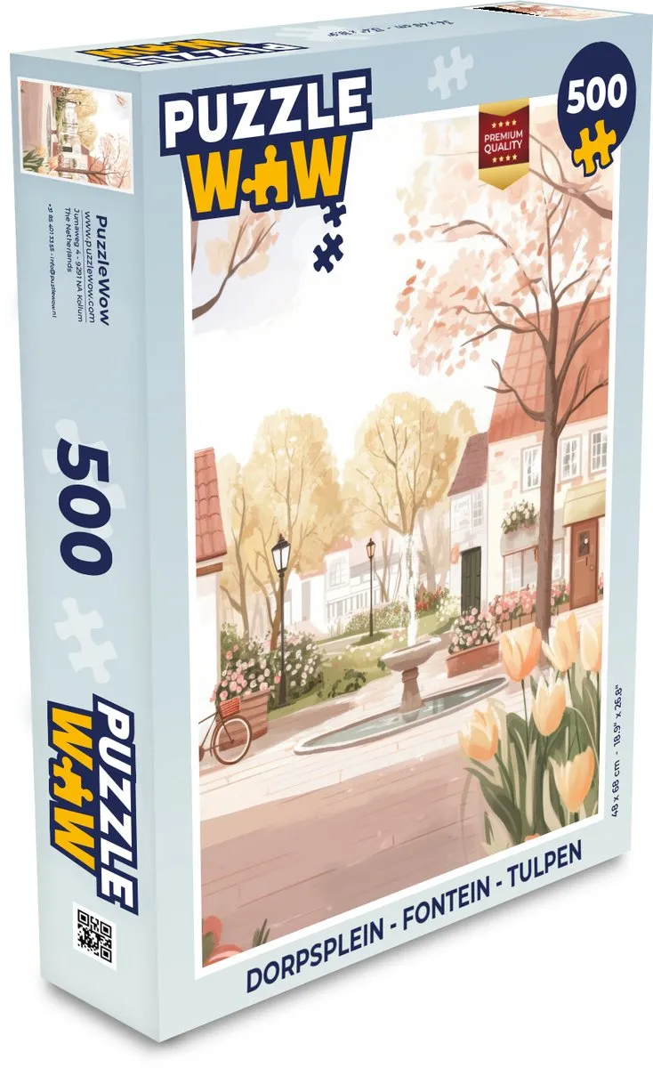 PuzzleWow Dorpsplein Legpuzzel 500 Stuks