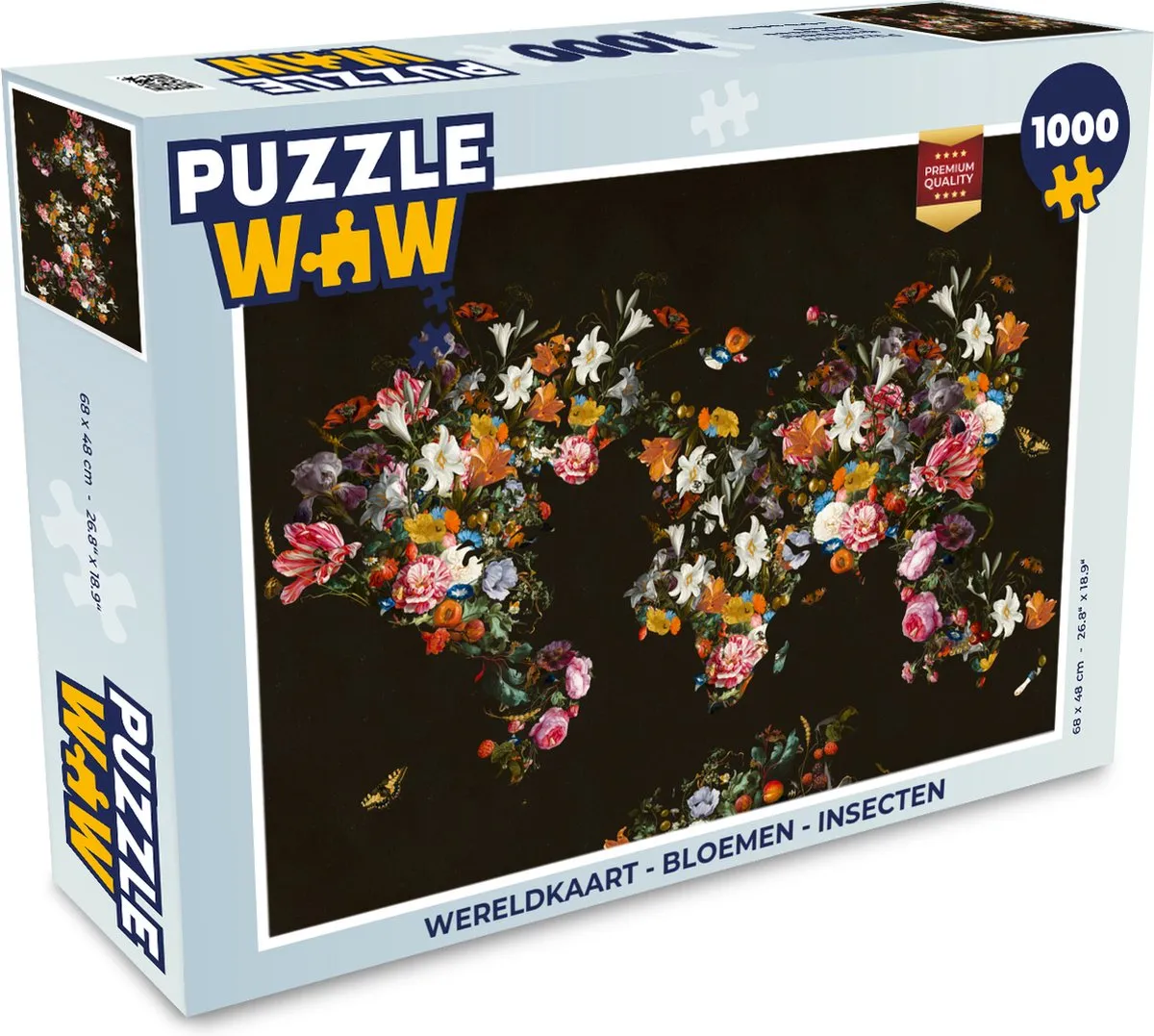 PuzzleWow Wereldkaart Legpuzzel 1000 Stuks