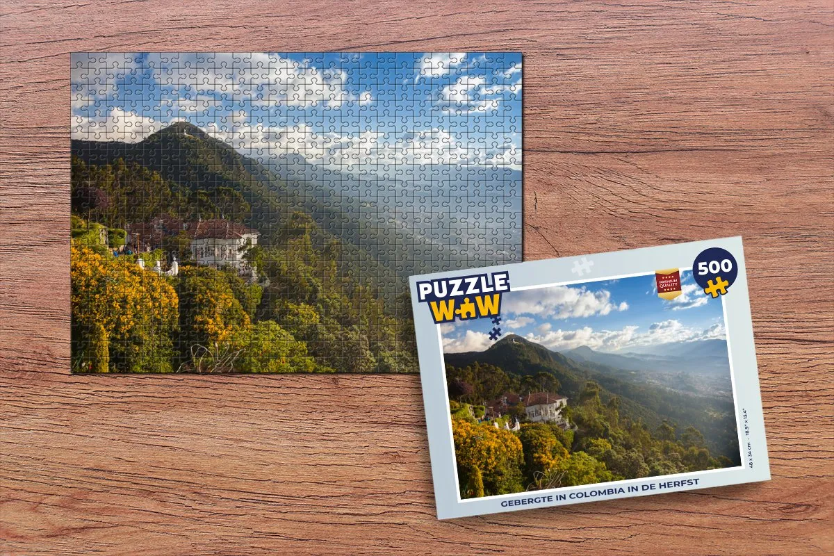 PuzzleWow Legpuzzel Gebergte in Colombia Herfst 500 Stuks - Multicolor