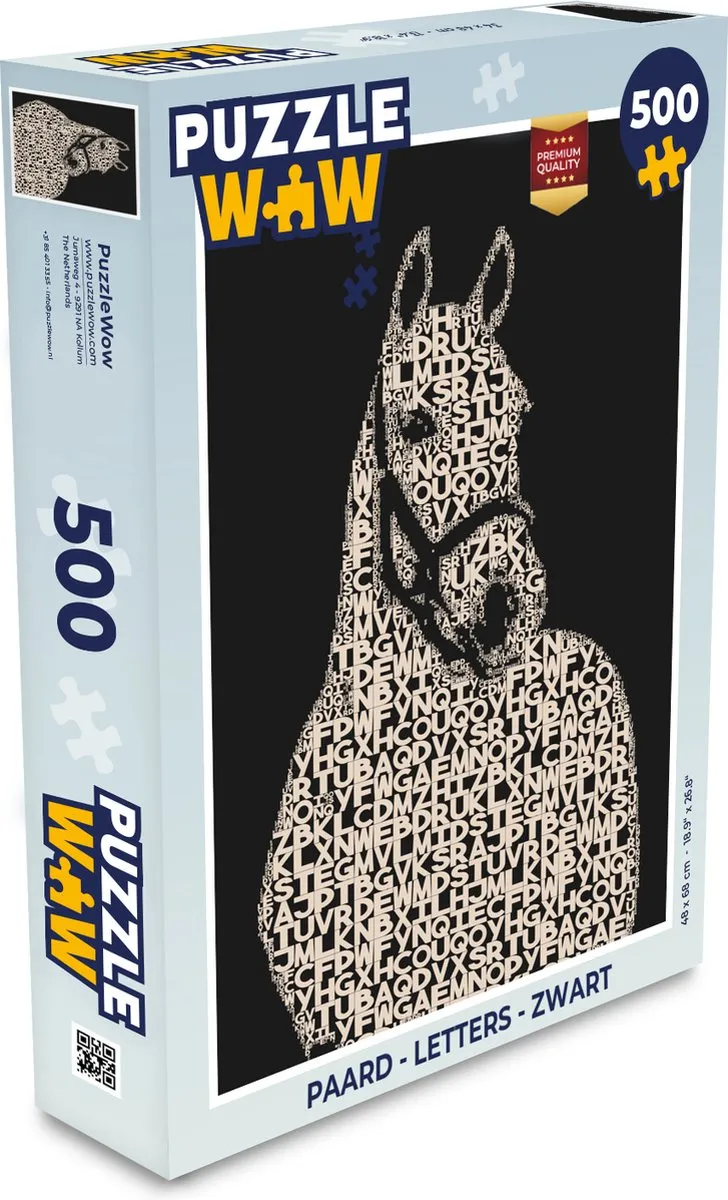 PuzzleWow Paard Letters Puzzel 500 Stuks