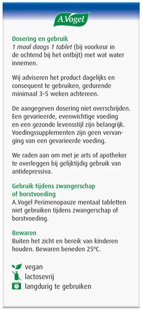 A.Vogel Perimenopauze Mentaal - 60 Tabletten