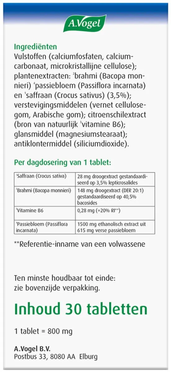 A.Vogel Perimenopauze Mentaal - 60 Tabletten