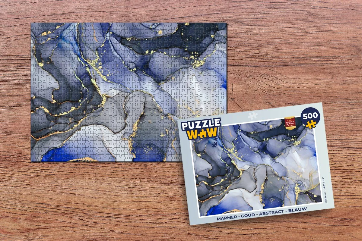 PuzzleWow Marmer Abstract Legpuzzel 500 Stuks - Multicolor