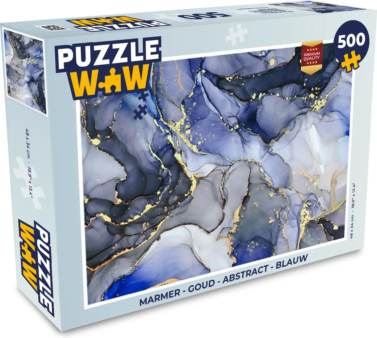 PuzzleWow Marmer Abstract Legpuzzel 500 Stuks - Multicolor