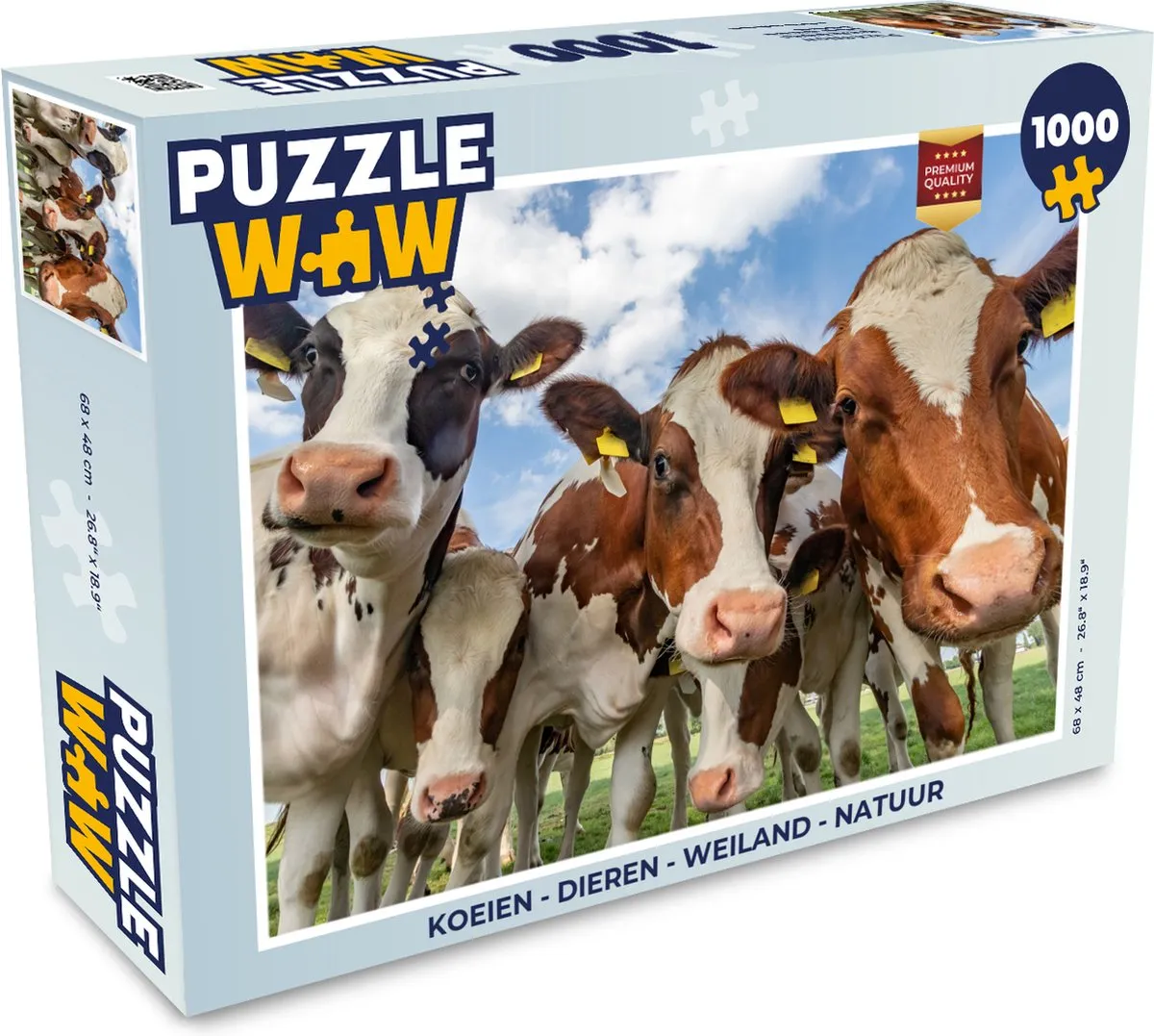 PuzzleWow Legpuzzel Koeien Weiland 1000 Stuks - Multicolor