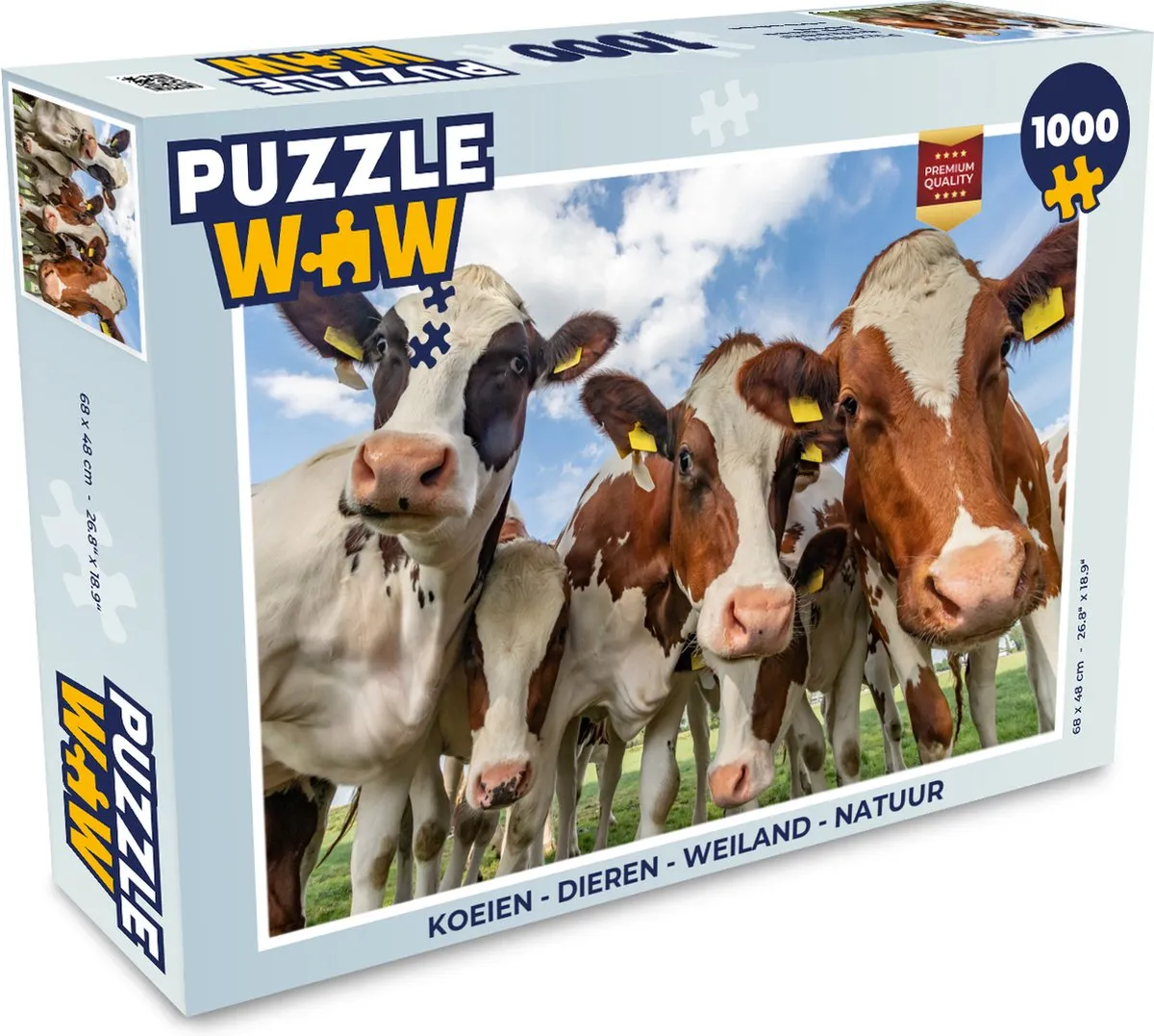 PuzzleWow Legpuzzel Koeien Weiland 1000 Stuks - Multicolor