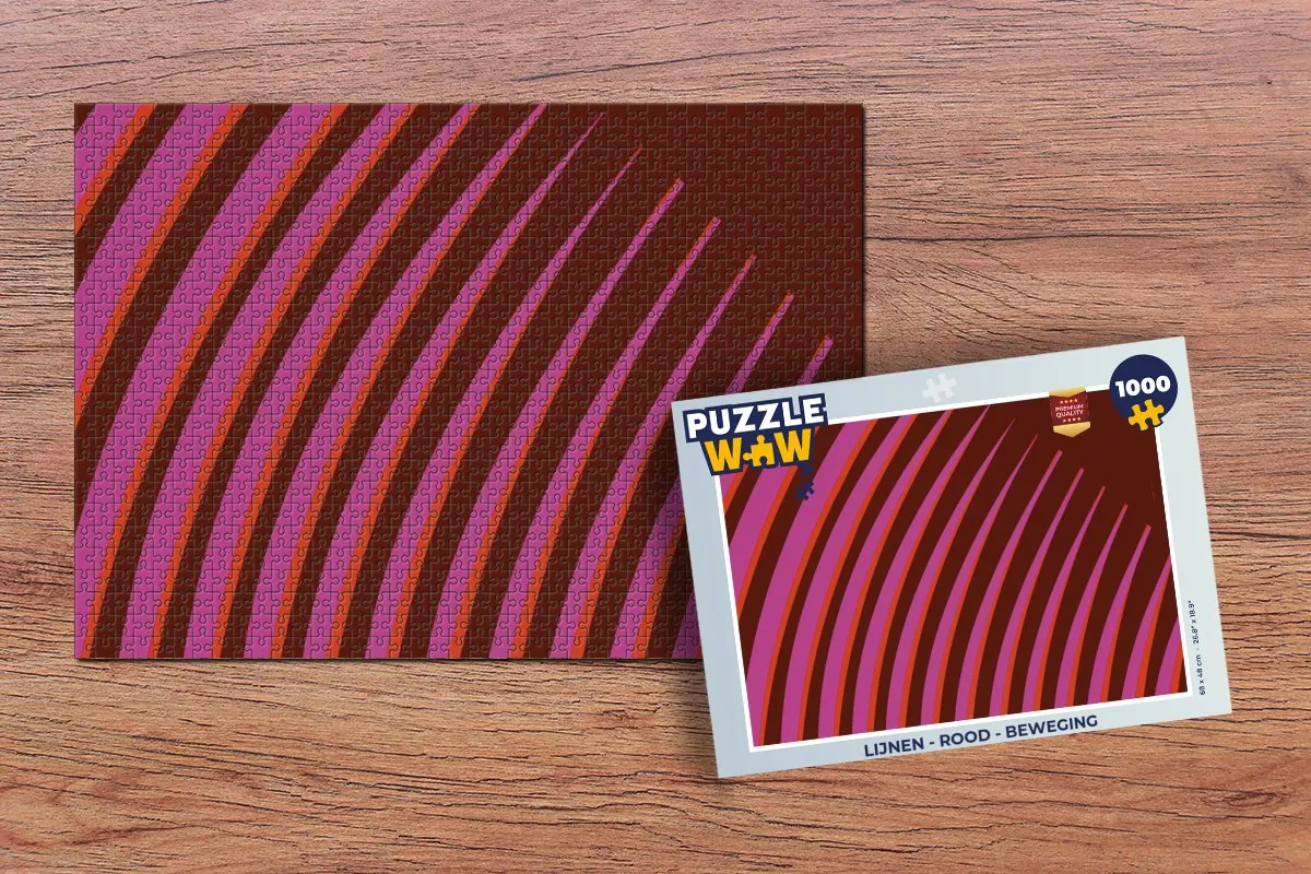 PuzzleWow Lijnen Rood Legpuzzel 1000 Stuks