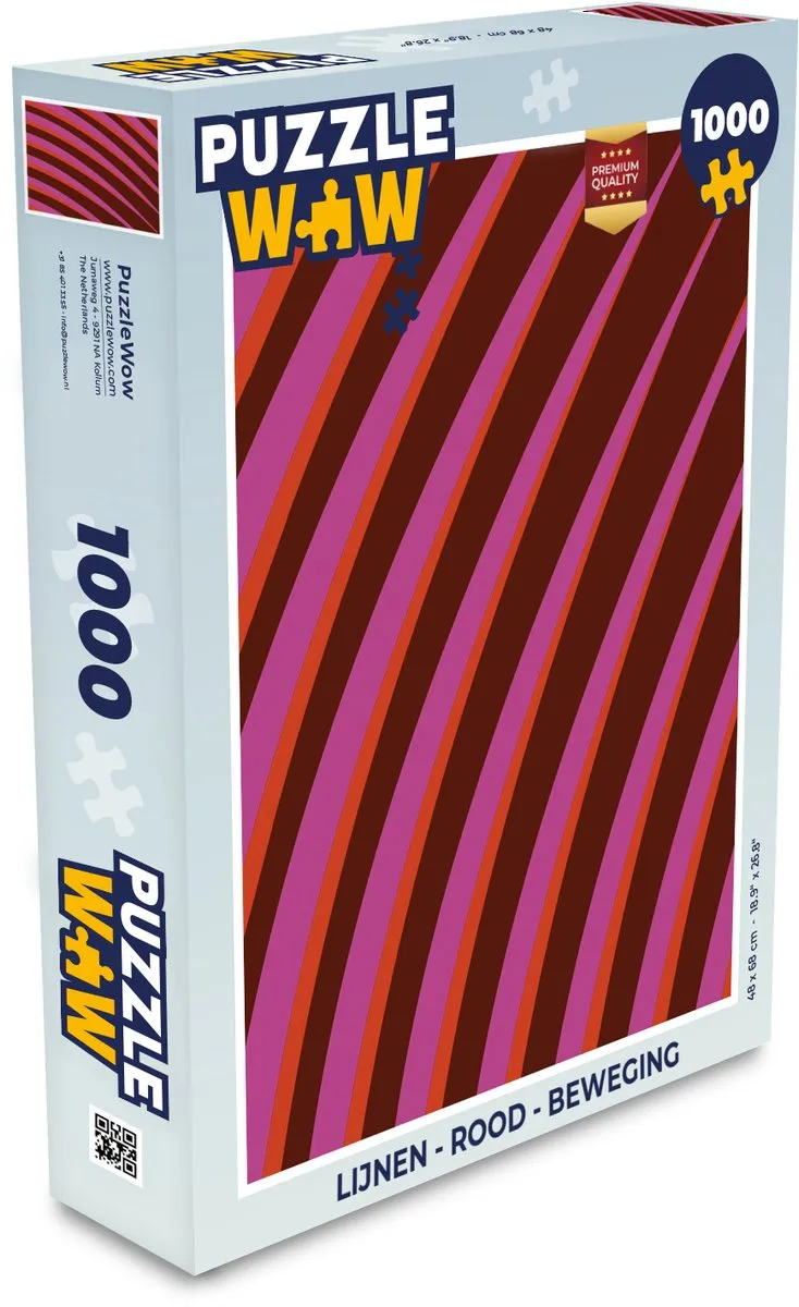 PuzzleWow Lijnen Rood Legpuzzel 1000 Stuks
