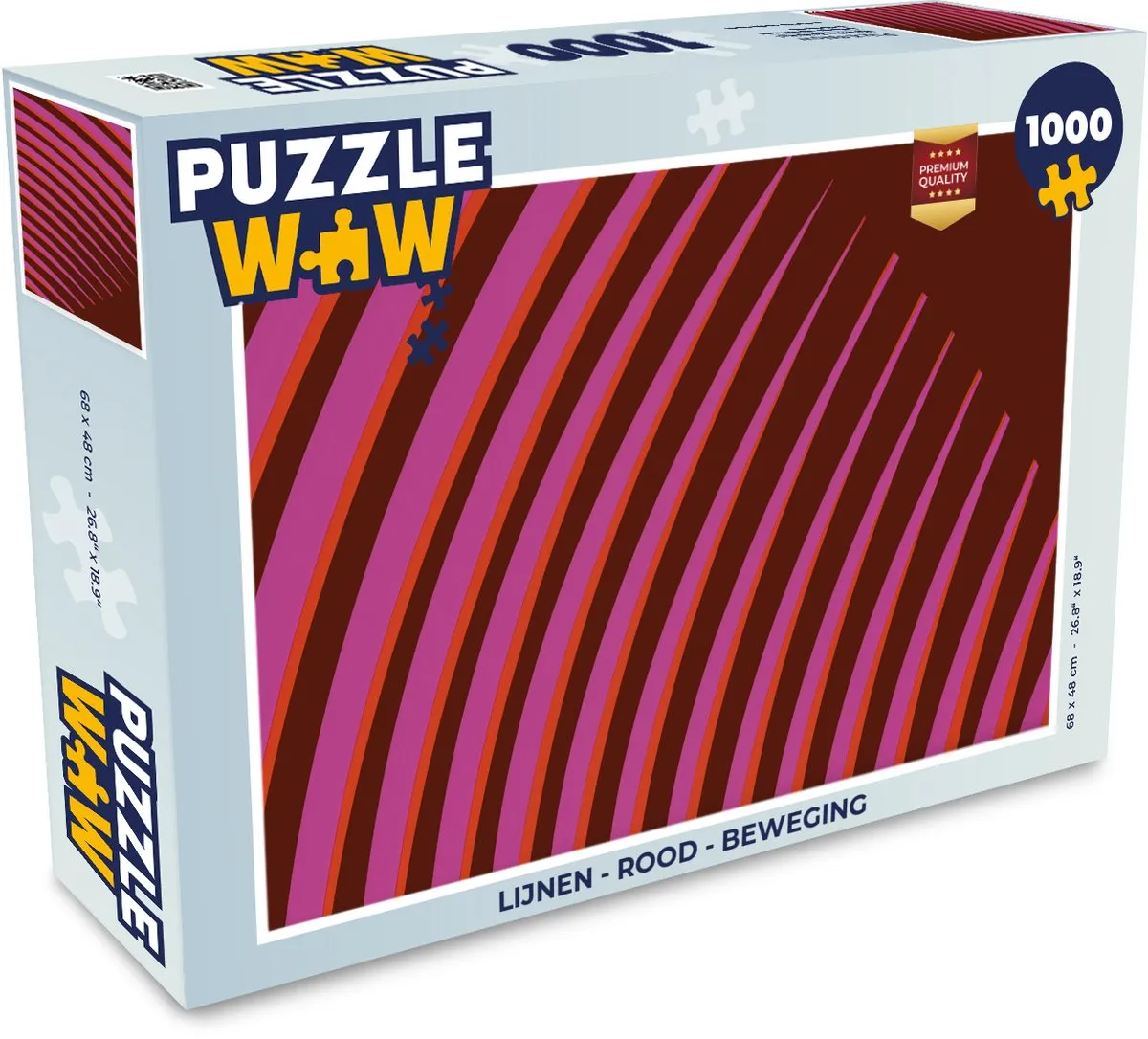 PuzzleWow Lijnen Rood Legpuzzel 1000 Stuks