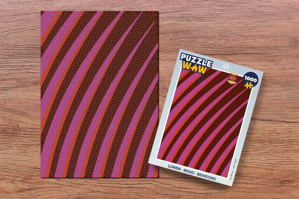 PuzzleWow Lijnen Rood Legpuzzel 1000 Stuks