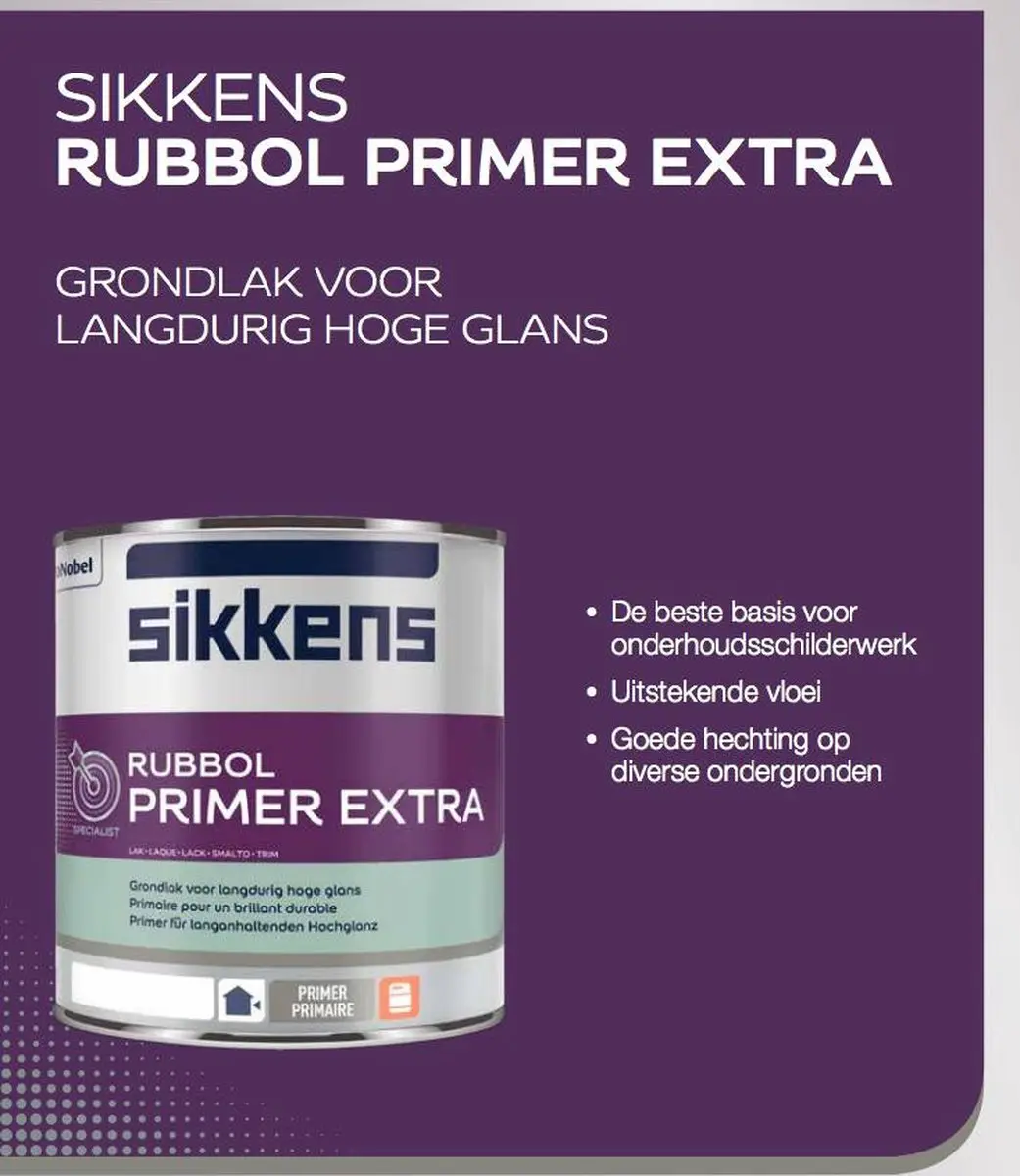 Sikkens Rubbol Primer Extra 1L - Wit