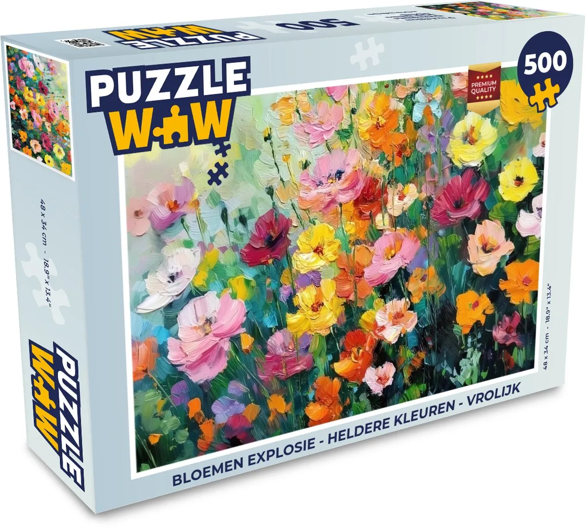 PuzzleWow Bloemen Explosie Legpuzzel 500 Stuks - Kleurrijk
