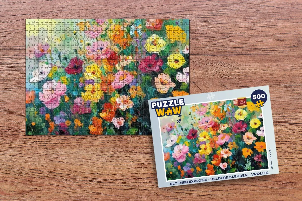 PuzzleWow Bloemen Explosie Legpuzzel 500 Stuks - Kleurrijk