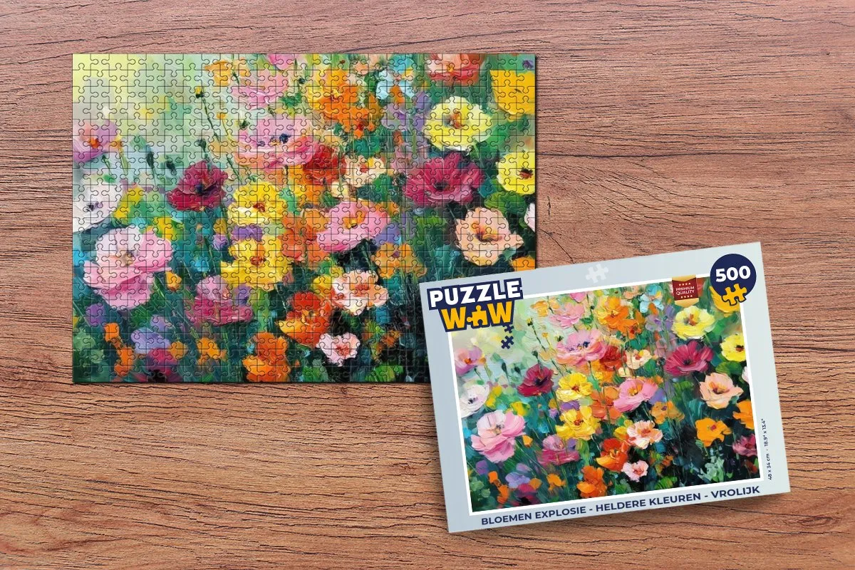 PuzzleWow Bloemen Explosie Legpuzzel 500 Stuks - Kleurrijk