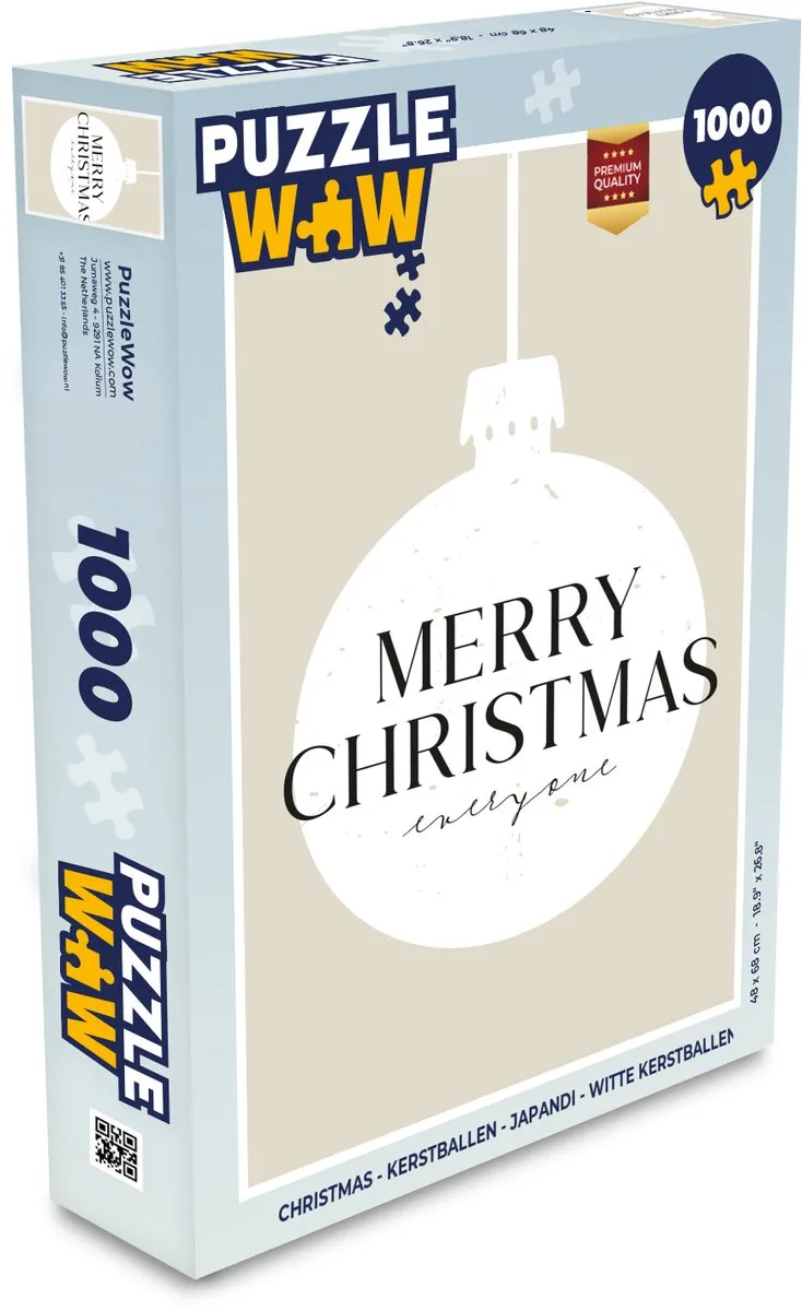 PuzzleWow Kerstballen Japandi Legpuzzel 1000 Stuks