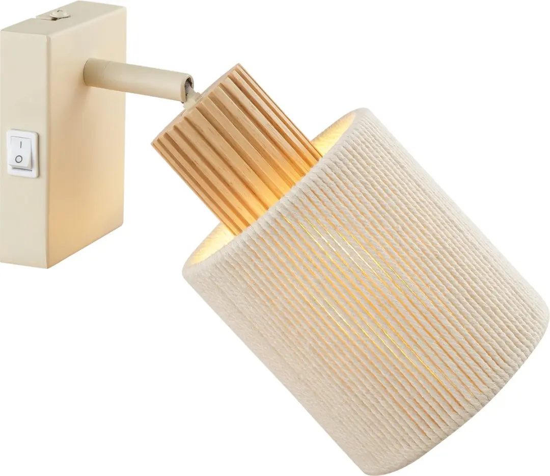 Brilliant Arlo Wandlamp E27 - Beige/Hout